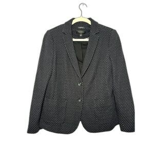 Talbots Blazer Women's Size 8 Black White Aberdeen Professional Work Office Prep